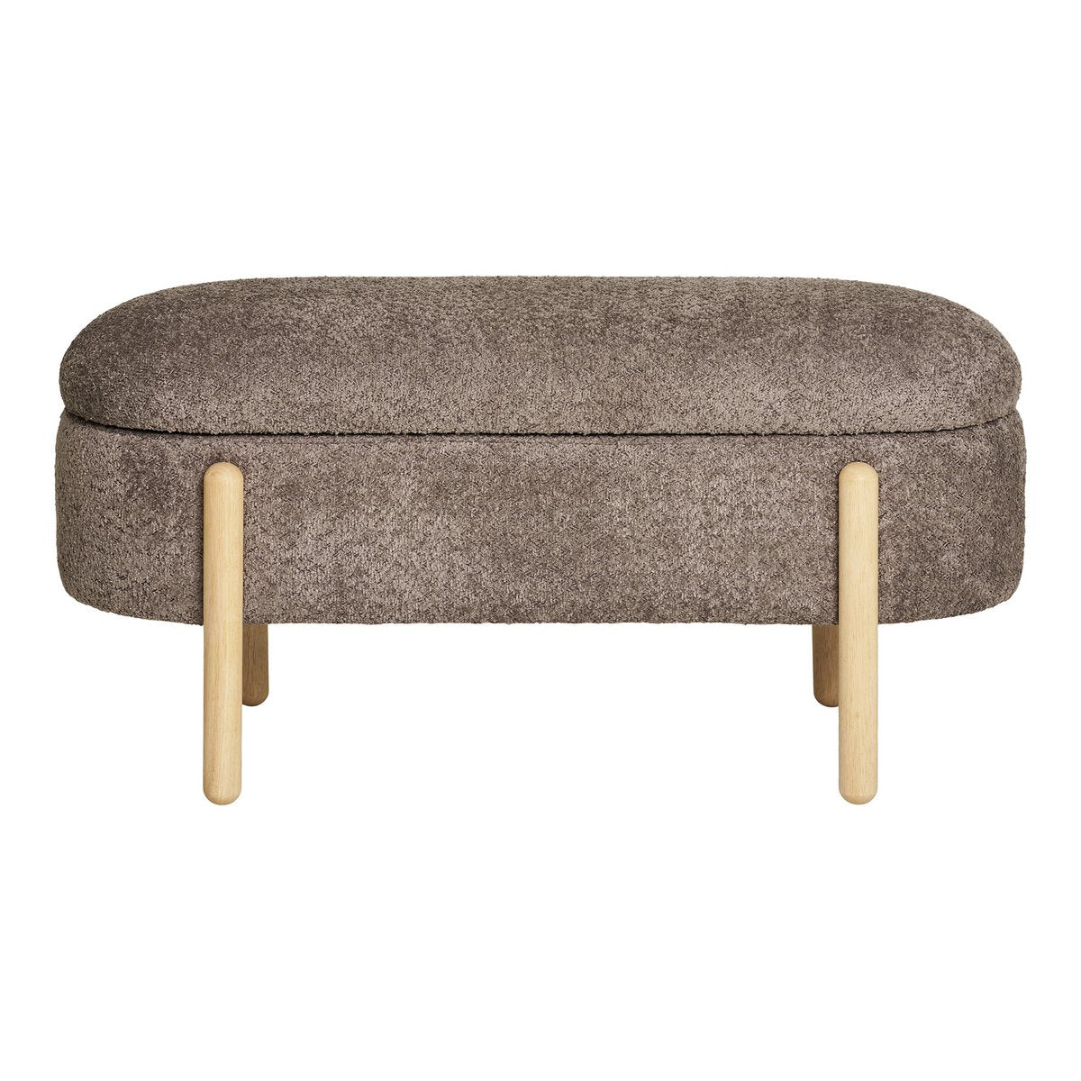 Banc Branca - Marron/Naturel, Polyester/Mousse/Contreplaqué, 98x41x48 cm