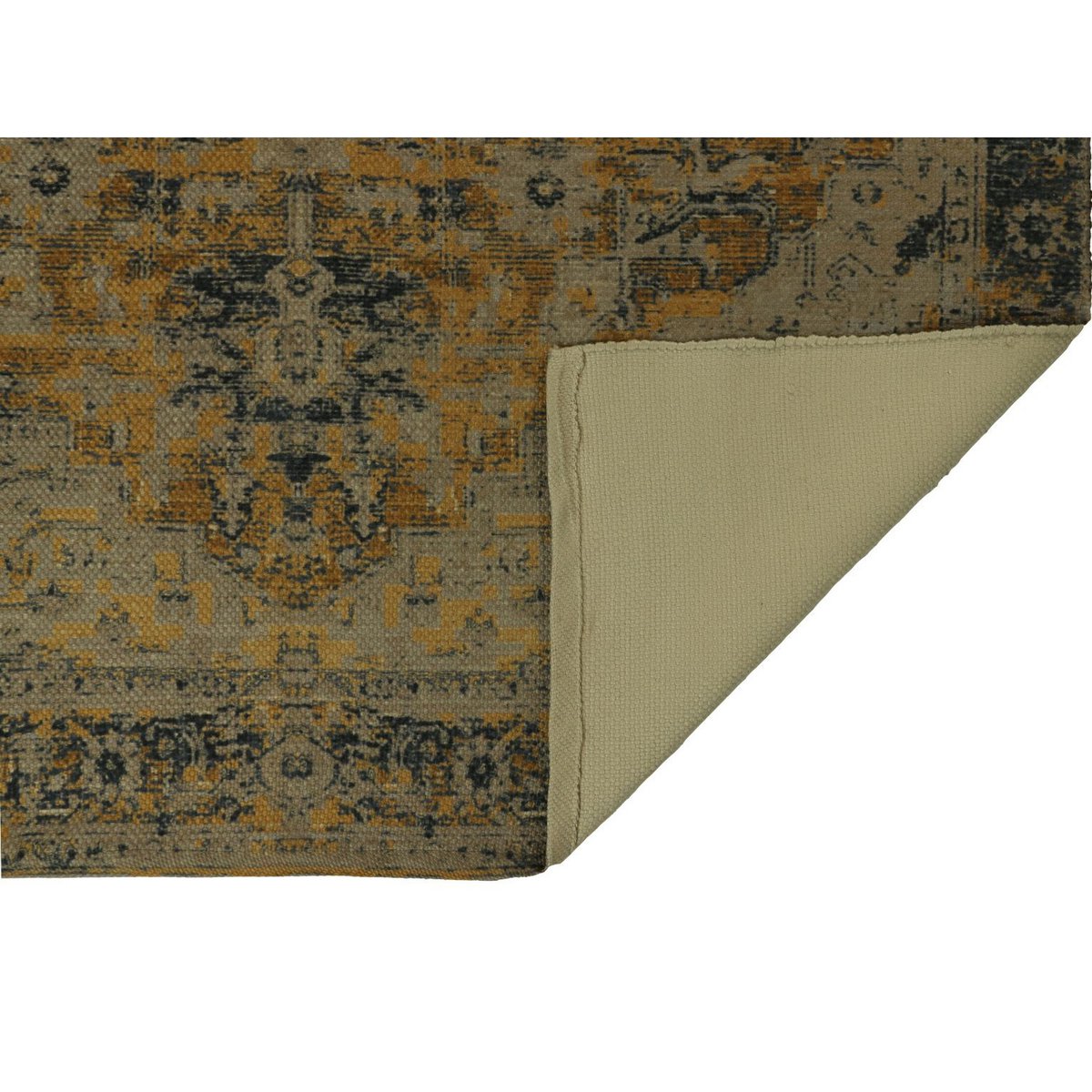 Tapis de plancher de collection HSM Vintage Classic -160x230-Yellow / Gray-Polyester