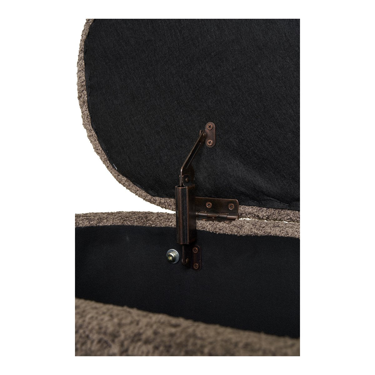 Banc Branca - Marron/Naturel, Polyester/Mousse/Contreplaqué, 98x41x48 cm