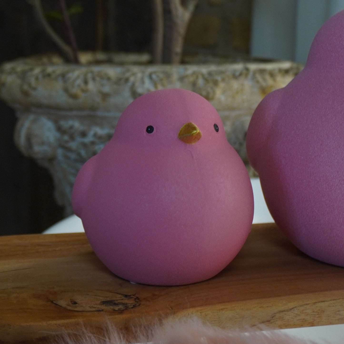 Trio “Trois à Trois” – Oiseaux en céramique rose