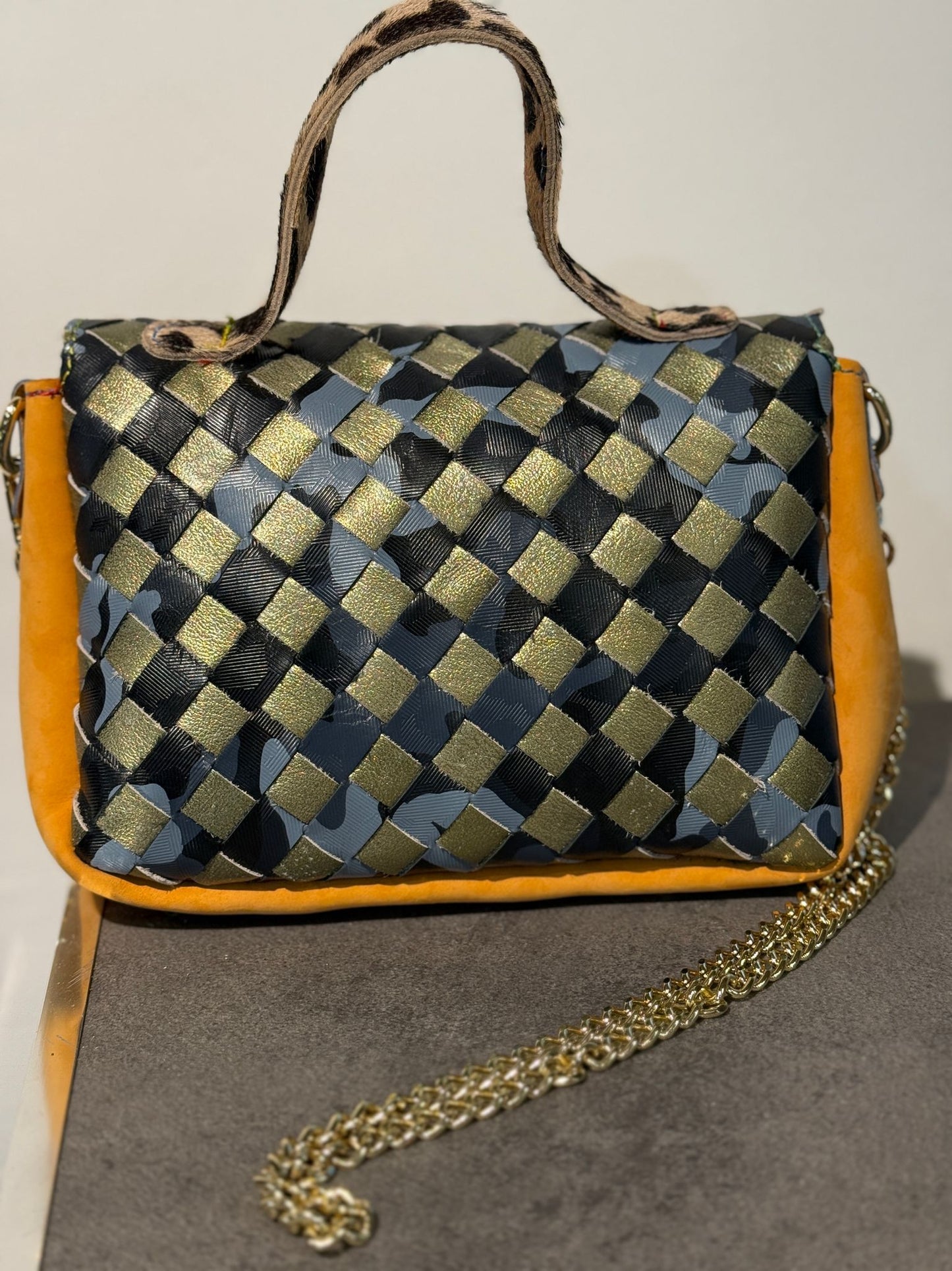 Sac en cuir et daim