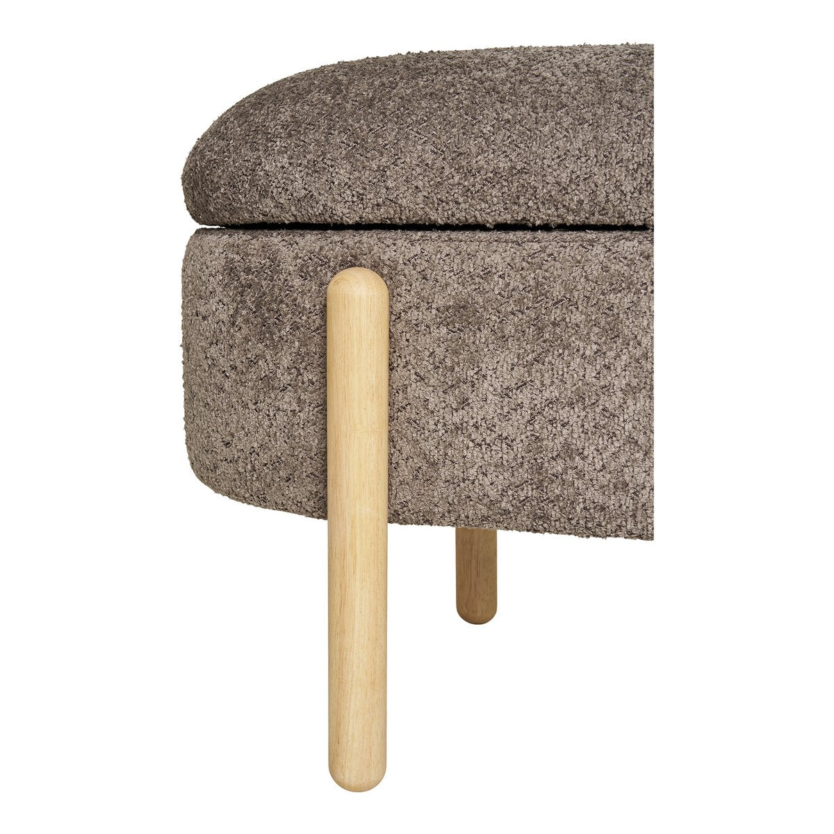 Banc Branca - Marron/Naturel, Polyester/Mousse/Contreplaqué, 98x41x48 cm