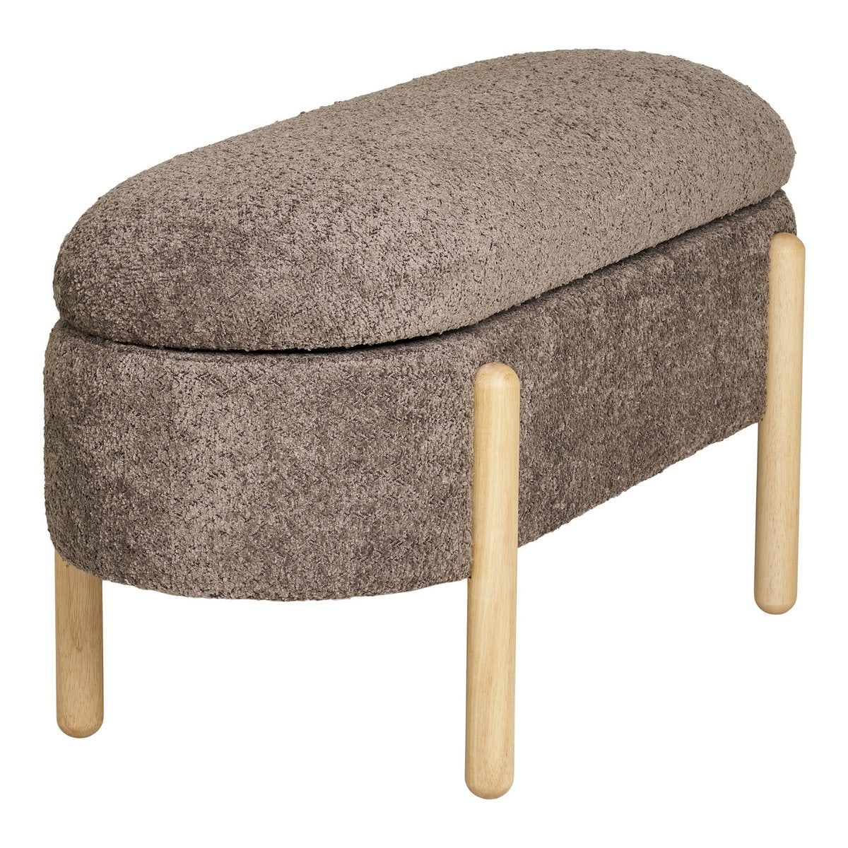Banc Branca - Marron/Naturel, Polyester/Mousse/Contreplaqué, 98x41x48 cm