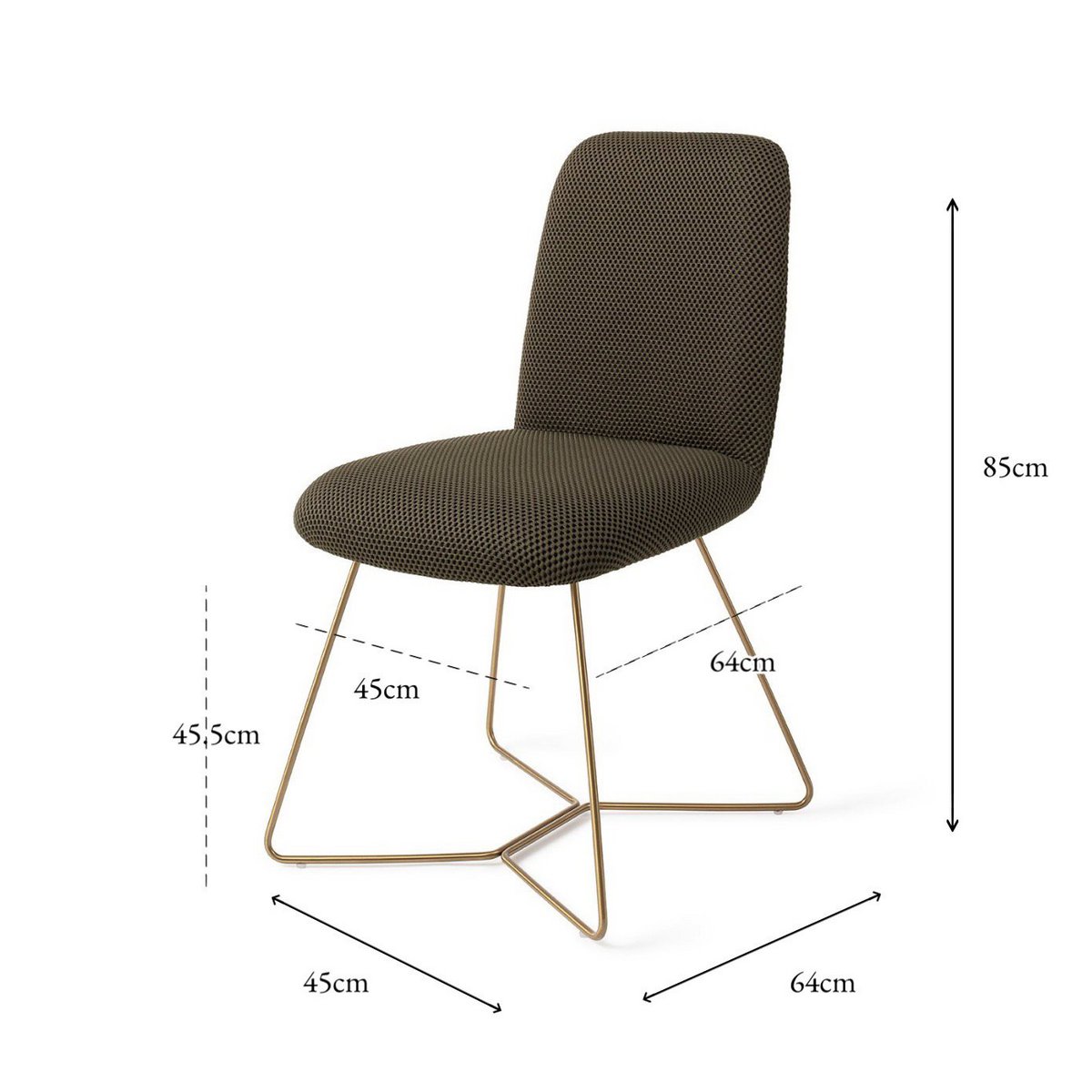 Jesper Home Taiwa Dining chair Beehive Gold