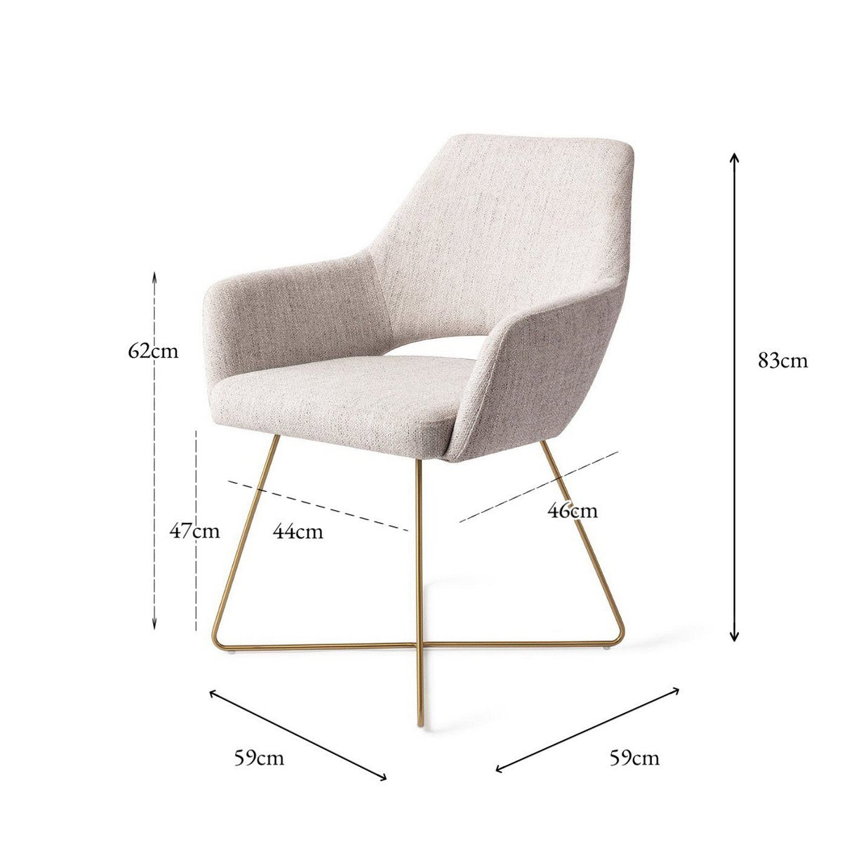 Jesper Home Yanai Dining chair Cross Gold