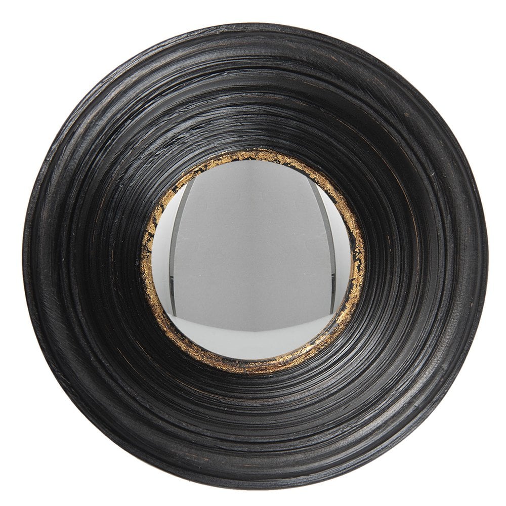 Miroir Noir, Plastique et Verre Ø 19x7 cm
