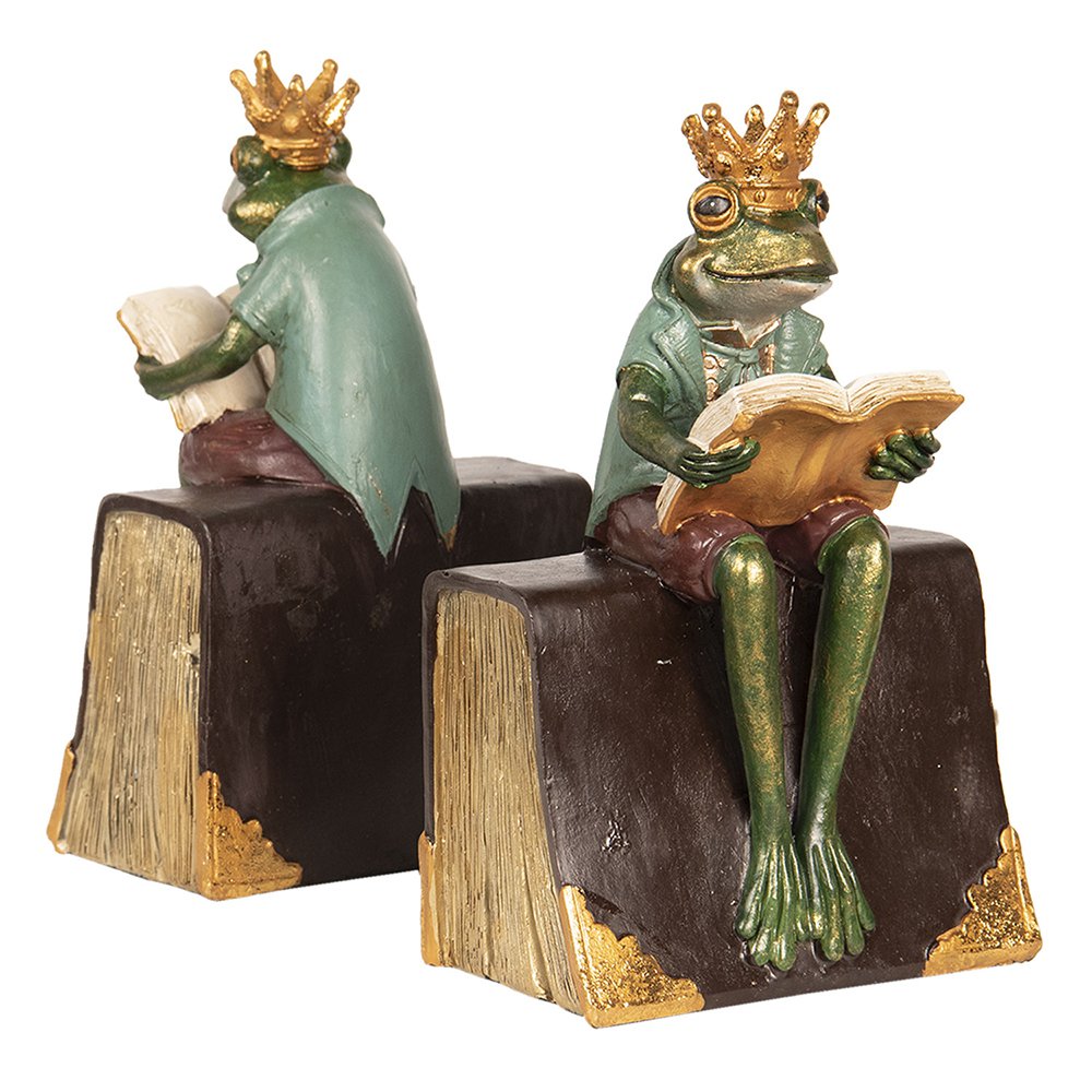 Serre-livres lot de 2 Vert, Marron 14x10x23 cm
