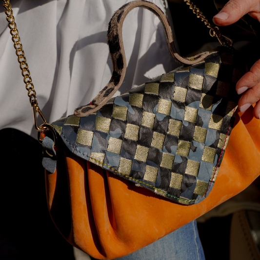 Sac en cuir et daim