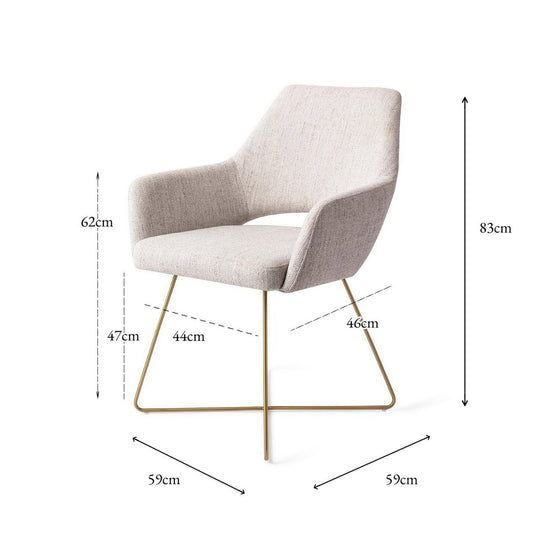 Jesper Home Yanai Dining chair Cross Gold